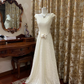 Off-White Lace Waist-Cinched Fitted A-Line Long Prom Gown, Evening Formal Dress gh7236