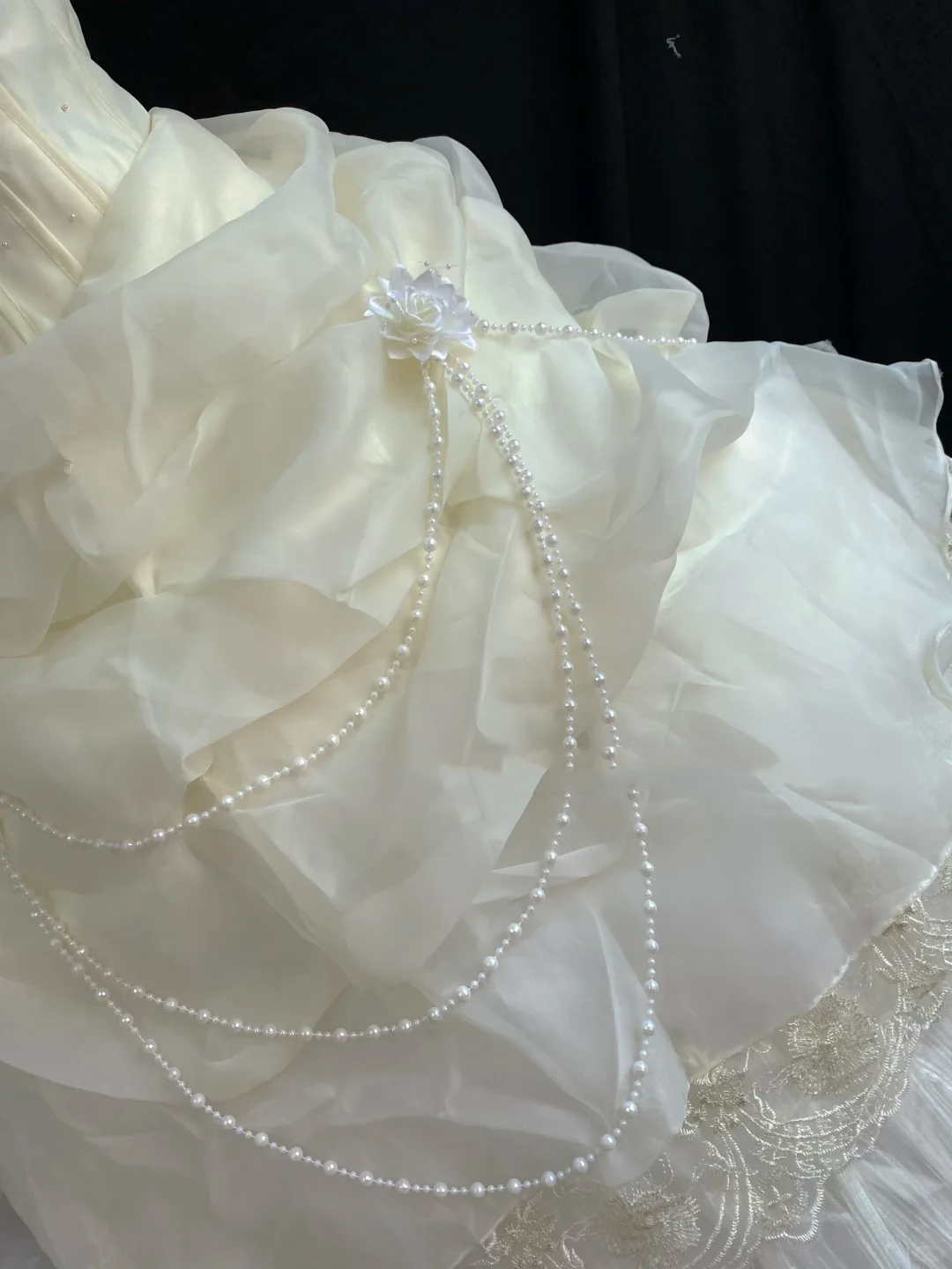 Light Apricot Strapless Romantic Gown, Cinched Waist, Voluminous Princess Skirt, Wedding Dress & Bridal Gown gh8220