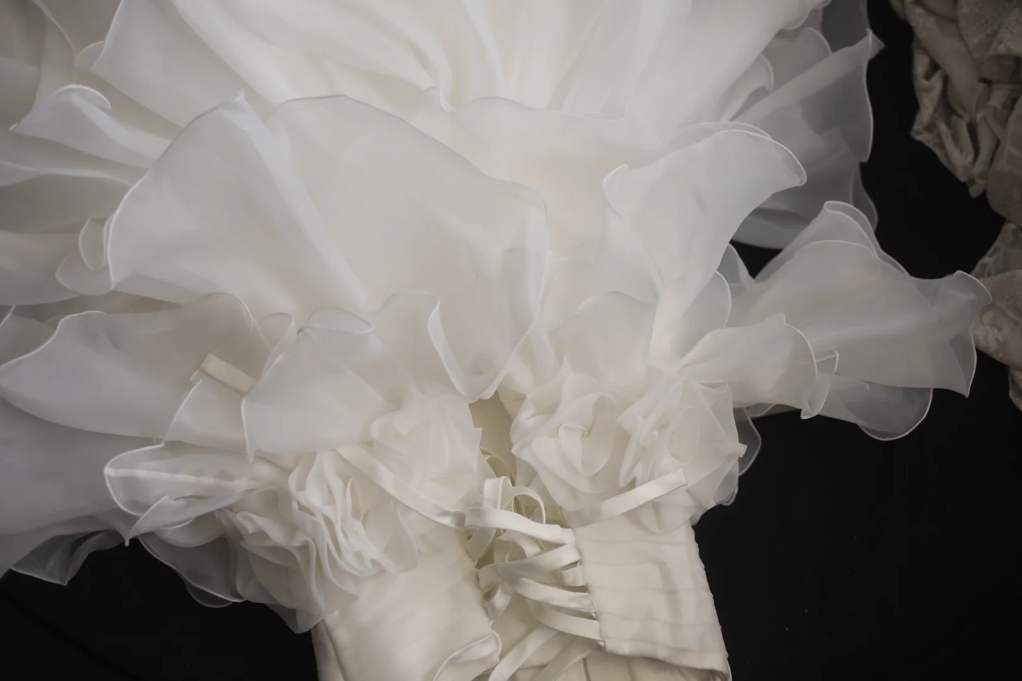 Retro Long Tiered Skirt White Strapless Formal Evening Dress gh7120