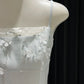 Ice blue floral satin short back to school dress, birthday party dress gh4648
