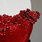 Girlhomeshops -Red shiny long sequined prom dress evening dress party dress gh5120
