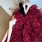 ❤️A gorgeous and vibrant long evening gown with red roses gh6829
