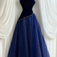 Sleeveless Burgundy Velvet & Tulle Gown | Luxury Elegant Pearl Trim Train Dress for Gala Ball gh6471