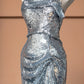 Silver Sparkle Sequin Long Prom Dress Evening Dress Party Dress gh4865