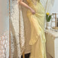 Robe de soirée longue en mousseline de soie, élégante et perlée, jaune, gh4467