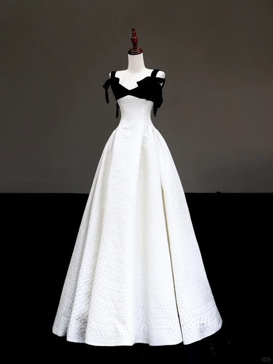 Girlhomeshops -Black elegant classic Hepburn style long satin prom dress evening dress party dress gh5121