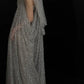 Sparkling and glamorous long evening gown with hood gh6828