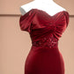 Robe de soirée élégante en velours bordeaux, longue, style sirène, coupe slim, avec perles, gh4877