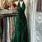 Robe de soirée longue en mousseline de soie et tulle, dos nu, style vintage, noire et rouge, gh4244