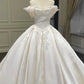 Girlhomeshops--✨White vintage exquisite beaded tube top satin lace wedding dress, court beauty, elegance and sexiness gh5441