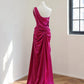 Girlhomeshops-Dark pink stylish and elegant long satin Prom dress evening dress gh5065