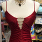 Robe de soirée bordeaux, élégante et raffinée, style rétro, bretelles spaghetti, strass, longue, dos nu, en satin, robe de bal, robe de fête d'anniversaire, gh4147