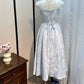 Hellblaues elegantes Heimkehrkleid für Mädchen, lang, Satin, Ballkleid, Abendkleid, Partykleid, Geburtstagskleid, Brautjungfernkleid, gh4544