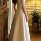 Rosa, perlenbesetztes, langes Satin-Geburtstagskleid im Vintage-Stil, Partykleid, kurzärmeliges Ballkleid, Abendkleid gh7080