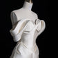 Elfenbein Elegantes Satin Langes Meerjungfrau Schlankes Bodenlanges Ballkleid Abendkleid Brautkleid gh4199