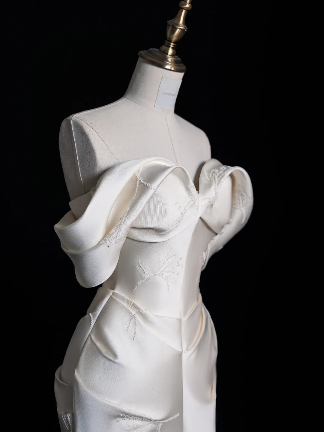 Elfenbein Elegantes Satin Langes Meerjungfrau Schlankes Bodenlanges Ballkleid Abendkleid Brautkleid gh4199