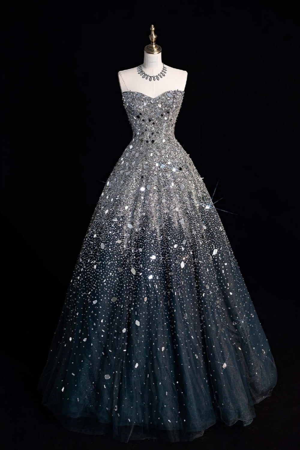 Robe de bal bustier dégradée « Nuit étoilée » gh6752