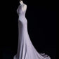 Purple Elegant Long Floor Length Satin Ball Gown Evening Dress Party Dress gh4293