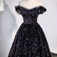 Midnight Galaxy - Off-the-shoulder dazzling sequined evening gown gh7072