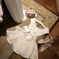 Girlhomeshops-White Beaded Short Satin Eighth Grade Dress Homecoming Dress Birthday Party Dress gh5291