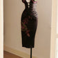 Black Floral Beads Vintage Fashion Elegant Long Sexy Homecoming Dress Prom Dress Evening Dress Party Dress gh4220
