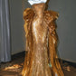Girlhomeshops--Gold gorgeous sparkling exquisite beaded mermaid long prom dress gh5488