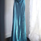 Blaues elegantes Satin-Lang-Meerjungfrauen-Schlankschnitt-Bodenlanges Ballkleid-Abendkleid-Abschlussballkleid gh4201