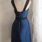 Blue floral short satin homecoming dress birthday party dress small orchid gh4304