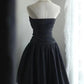 Black Vintage Cute Elegant Exquisite Sweetheart Neckline Pleated Short Princess Taffeta Homecoming Dress Prom Dress Evening Dress Party Dress gh4167