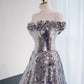 Silber wunderschöne glänzende lange bodenlange Pailletten Ballkleid Abendkleid Abschlusskleid gh4550