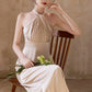 Champagner Elegante Mode Lange Satin Ballkleid Abendkleid Partykleid Brautjungfernkleider Ballkleid Hochzeit Mutter des Jahres Kleid gh3998