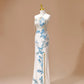 Robe de soirée longue blanche luxueuse, magnifique, brillante, unique, élégante, exquise, florale, perles de bambou, paillettes, bretelles, robe de bal, robe de réception de mariage, robe de bal gh4026