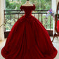 Girlhomeshops - Burgunderrot, elegant, Retro, lang, Samt, Quinceanera-Kleid, Ballkleid, Abschlussballkleid, Prinzessinnenkleid, gh5005