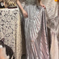 Grey beaded shiny elegant V-neck long satin ball gown evening gown gh4504