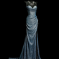 Galaxie-schimmerndes, blau glitzerndes Meerjungfrauenkleid im Regenbogen-Stil – Abendkleid und Kleid für den roten Teppich im Sternenlicht-Stil gh6570