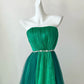 Grün einzigartige Farbverlauf Mode elegante lange Chiffon Tüll bodenlangen Ballkleid Abendkleid Ballkleid gh4074