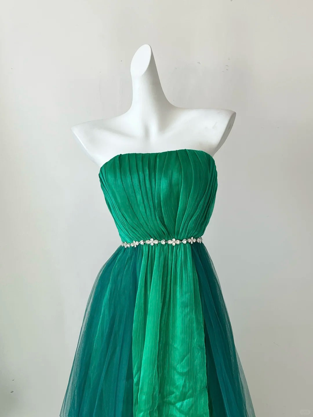 Grün einzigartige Farbverlauf Mode elegante lange Chiffon Tüll bodenlangen Ballkleid Abendkleid Ballkleid gh4074