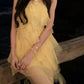 Robe de plage jaune, robe de soirée, robe en mousseline gh6634