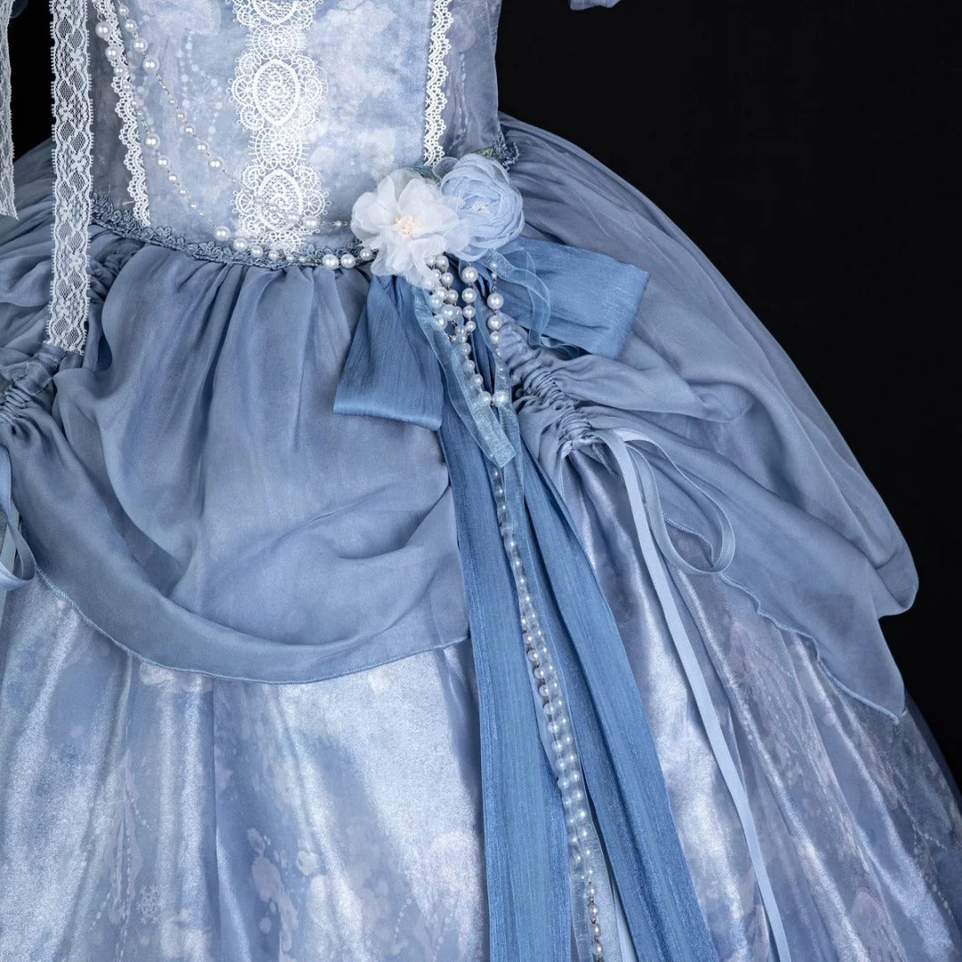 Girlhomeshops-Blaues süßes, modisches, kurzes Tüll-Heimkehrkleid, Geburtstagskleid, gh5344
