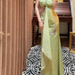 Green Floral Beads Exquisite Long Satin Ball Gown Evening Gown Party Gown Graduation Gown gh4254