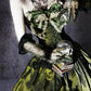 Green gorgeous exquisite beaded long satin ball gown evening dress party dress gh4500