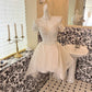 Weiß Glitzernde Perlen Kurzes Tüll Süßes Süßes Homecoming Kleid Geburtstagsparty Kleid Hochzeitskleid gh4263