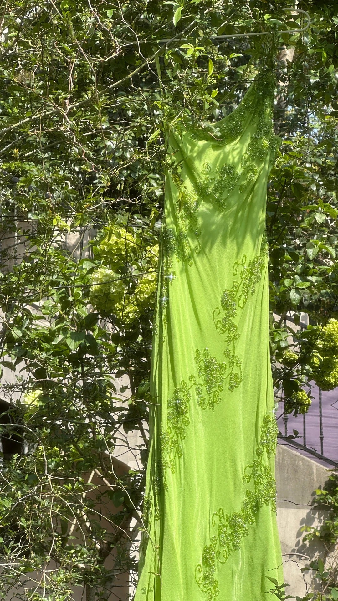 Grün wunderschöne Mode eine Schulter elegante Vintage exquisite Perlen lange Chiffon Ballkleid Abendkleid Geburtstag Party Kleid Ballkleid gh3951