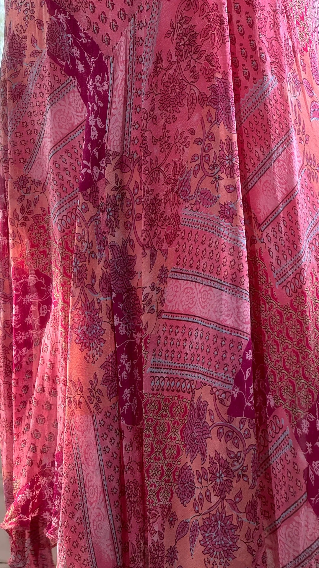 Rosa Mode Elegante Lange Chiffon Reise Urlaub Party Kleid gh4888