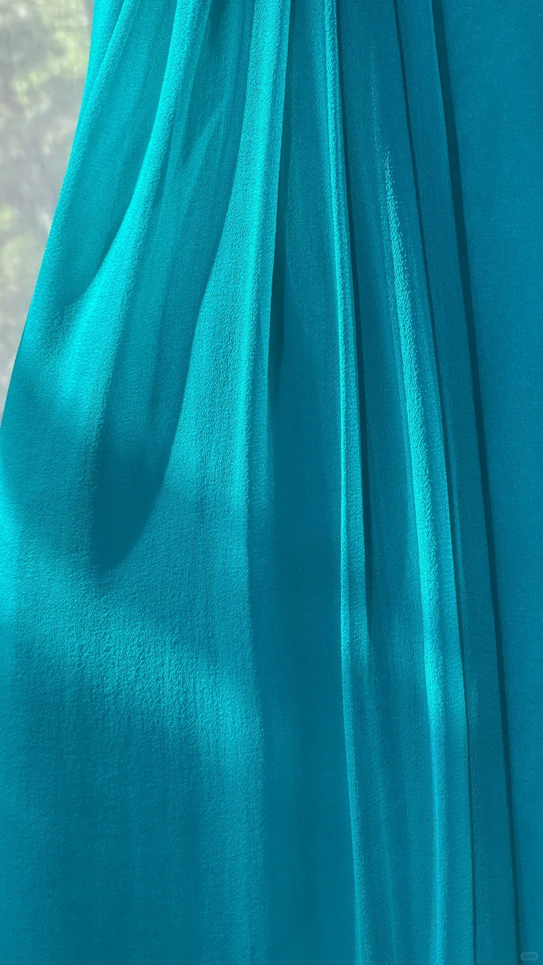 girlhomeshops - Blaues, einschultriges, modisches und elegantes Chiffon-Ballkleid, lang, gh5591