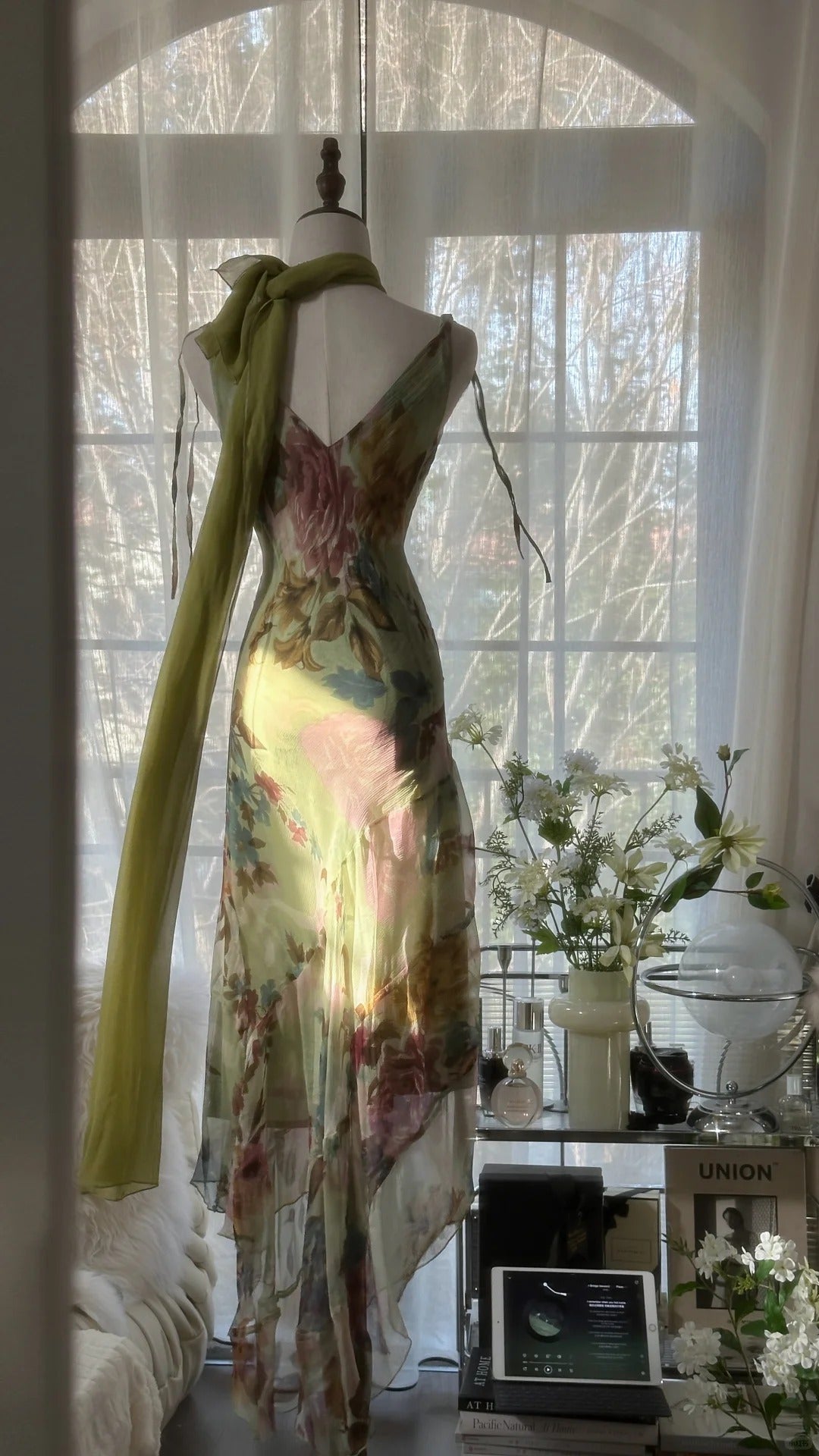 Grün Romantisch Farbverlauf Mode Elegant Exquisite Perlenbesatz Langes Chiffon Ballkleid Abendkleid Geburtstags-/Hochzeitsgast-/Feiertagspartykleid Ballkleid Valentinstags-Date-Kleid gh4030