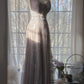 Grau Lila Romantisch Mode Elegant Exquisite Spitze Blumenapplikation Langes Tüll Feen-Ballkleid Abendkleid Geburtstags-/Hochzeitsgast-/Feiertagspartykleid Ballkleid Valentinstags-Date-Kleid Brautjungfernkleid gh4031