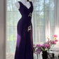 Lila Strass Langes Chiffon Ballkleid Abendkleid Partykleid Date Kleid Ballkleid gh4677