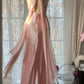 Rosa Elegante Exquisite Strass Lange Satin Chiffon Ballkleid Abendkleid Partykleid Geburtstagskleid Date Kleid gh4163