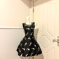 Black Sleeveless Short Cocktail Dress, Lace Trim Round Neck Silver Koi Jacquard A‑Line Homecoming Party Gown gh9168